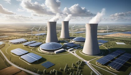 Obraz premium Industrial Emissions from Power Plant