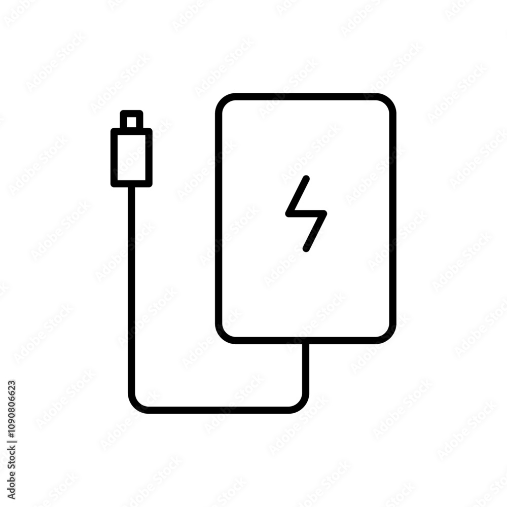 Poster power bank icon web design in vector