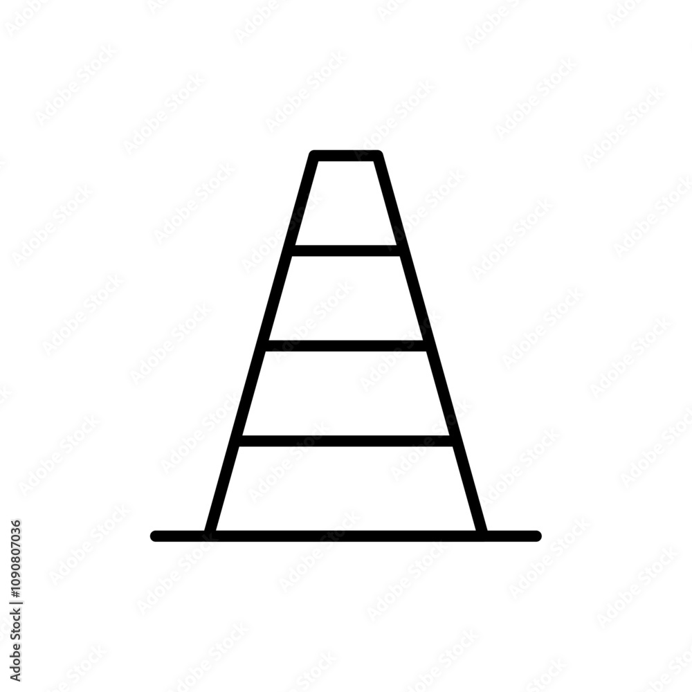 Poster Road cone icon web design in vector