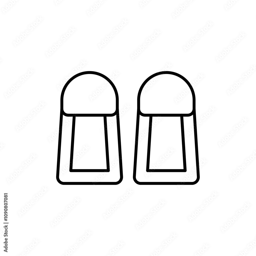 Poster salt and pepper shakers icon web design in vector