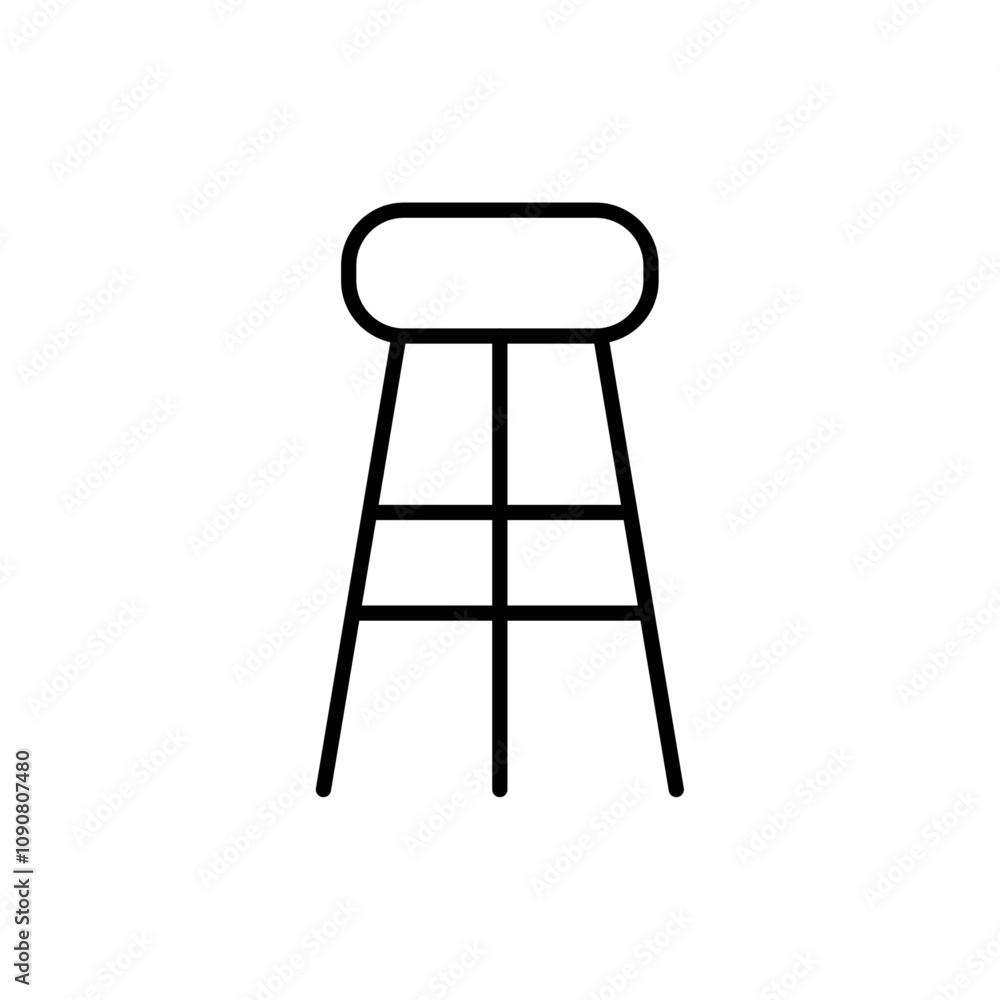 Poster Stool icon web design in vector