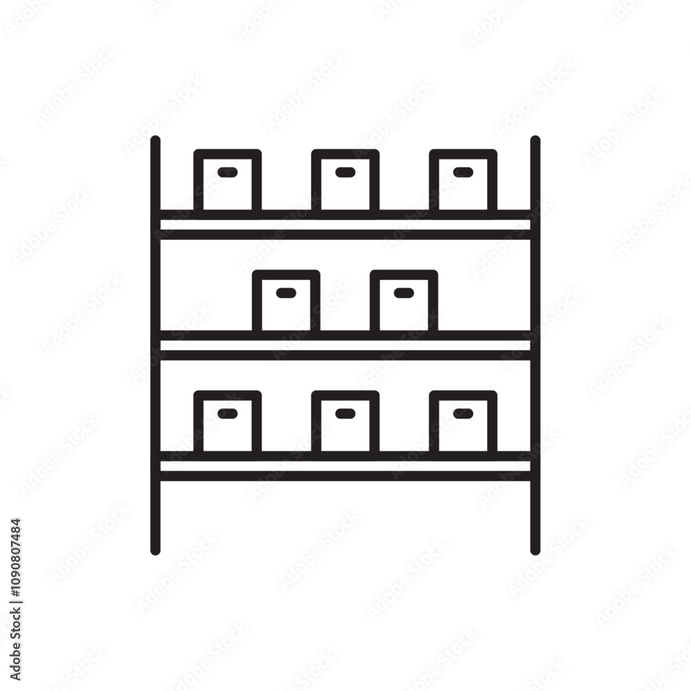 Aufkleber Storage rack icon web design in vector
