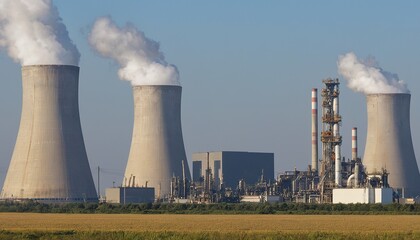 Fototapeta premium Industrial Emissions from Power Plant