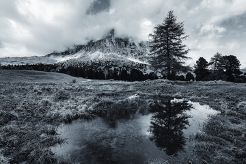Panoramic view of the Dolomites in Italy.