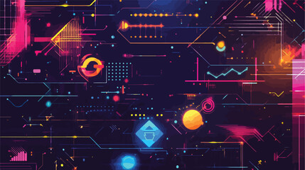 Math Symbols Tech Background for Educational Designs