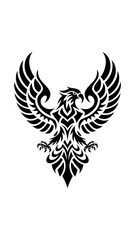 Obraz premium Intricate Tribal Tattoo Design of a Stylized Eagle Generative AI