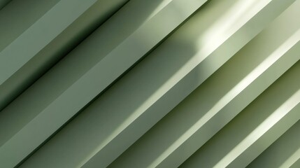 Obraz premium Abstract green banner with diagonal stripes and subtle shadow