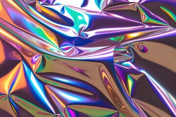 Fototapeta premium Iridescent Holographic Rainbow Foil Abstract Texture Background
