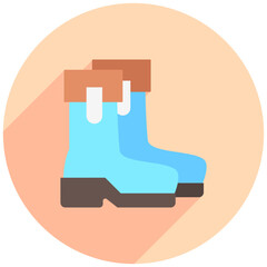 rain boots rounded color icon. use for modern concept, print, UI, UX kit, web and app development. Vector EPS 10, related to winter, cold season.