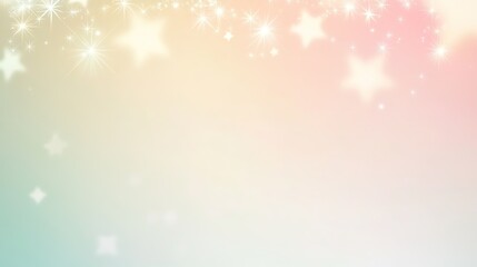 Soft gradient background with twinkling stars and light flares