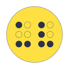 Fototapeta premium Yellow circle with black Braille dots symbolizing accessibility.