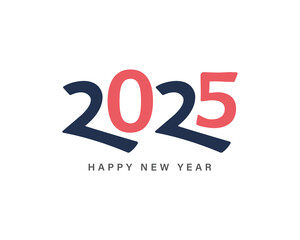 Happy new year 2025 design logo text vector illustration new year celebration concept.