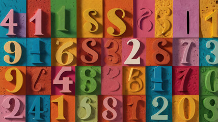 vibrant collage of colorful numbers from 1 to 10, showcasing various styles and textures. This playful arrangement evokes sense of creativity and fun