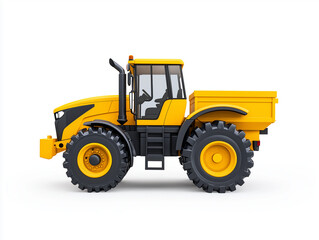 Fototapeta premium Tractor for farming, isolated on white background