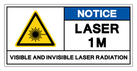 Fototapeta premium Notice Laser 1 Visible And Invisible Laser Radiation Symbol Sign ,Vector Illustration, Isolate On White Background Label. EPS10