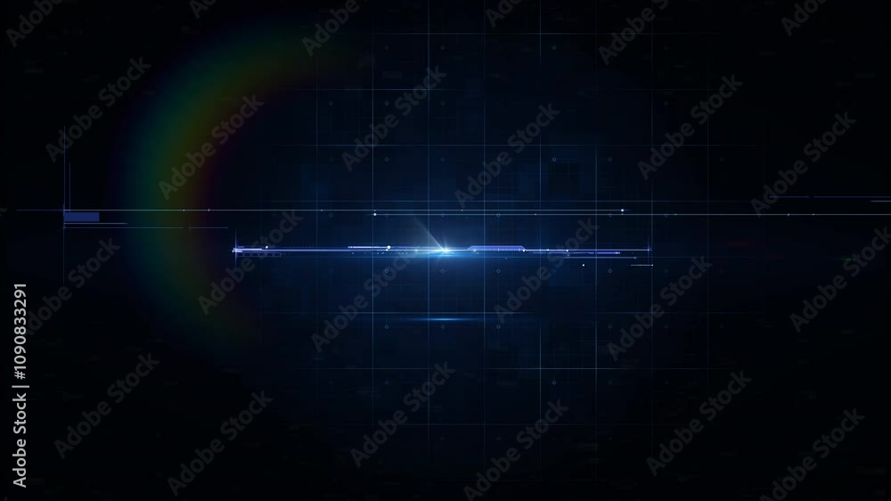 Poster loop abstract blue color hitech technology with optical flare light movement abstract graphic backgr