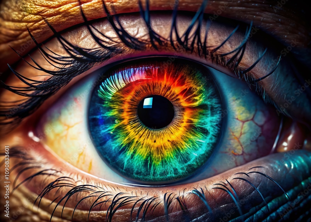 Poster eye symbol design featuring a striking eyeball in a rule of thirds composition for artistic and crea