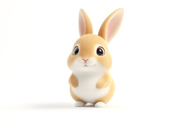 Fototapeta premium A cute, cartoon-style rabbit with big eyes and a friendly expression.