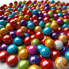 3D Glossy Wrapped Candy with Reflective Swirls