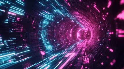 Fototapeta premium Neon Tunnel of Light