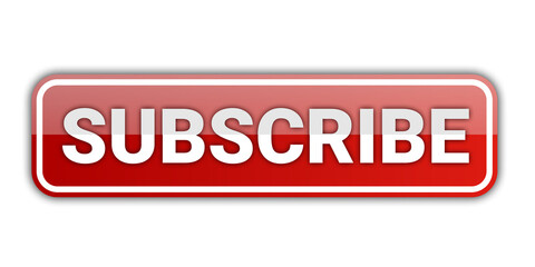 simple red subscribe button with transparent background