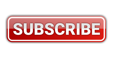 simple red subscribe button with transparent background