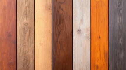 Fototapeta premium A collection of wooden planks in various colors and textures, showcasing the natural beauty and diversity of wood materials.