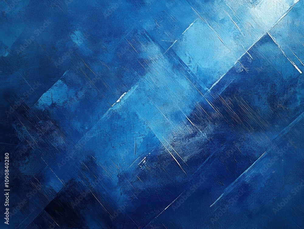 Poster Artistic blue abstract background with textured patterns creating a vibrant and calming atmosphere