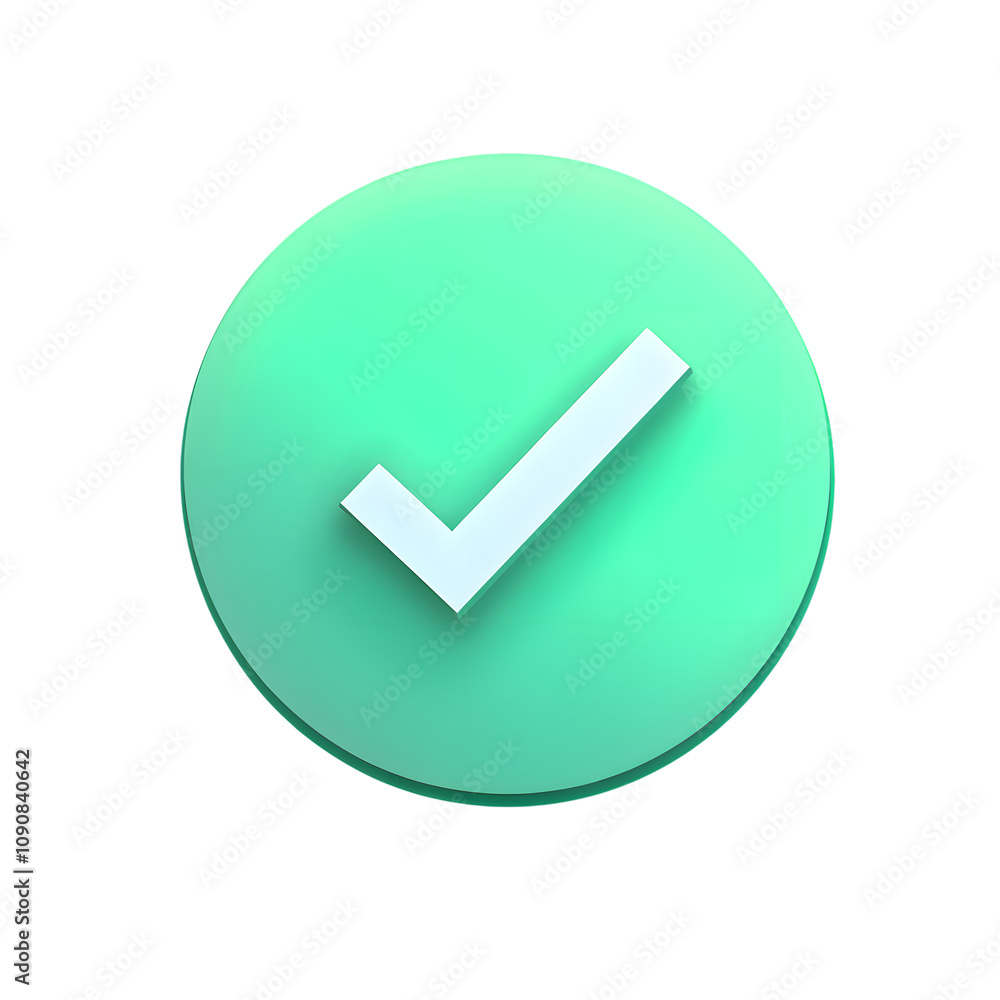 Poster green checkmark isolated on transparent background