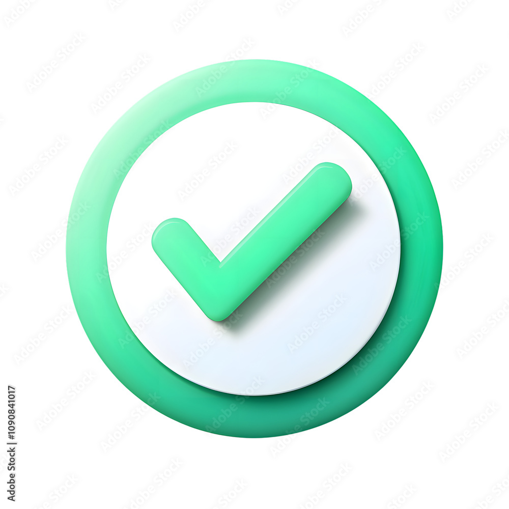 Poster green checkmark isolated on transparent background