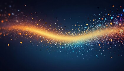 Obraz premium Stage light and golden glitter lights on floor. Abstract gold background for display your product. Spotlight realistic ray