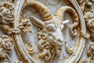 Astrological composition with concept of Capricorn zodiac sign symbol