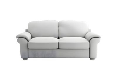 Modern grey sofa isolated on transparent background