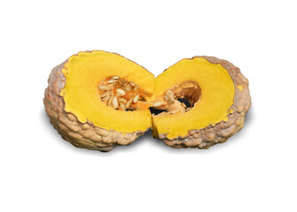 slice of pumpkin isolated on white background. This has clipping path.