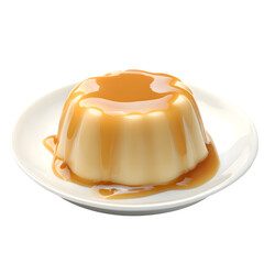 Soft pudding isolated on transparent background