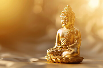 Fototapeta premium Beautiful greeting card with ancient statue great Buddha to bright holiday composition