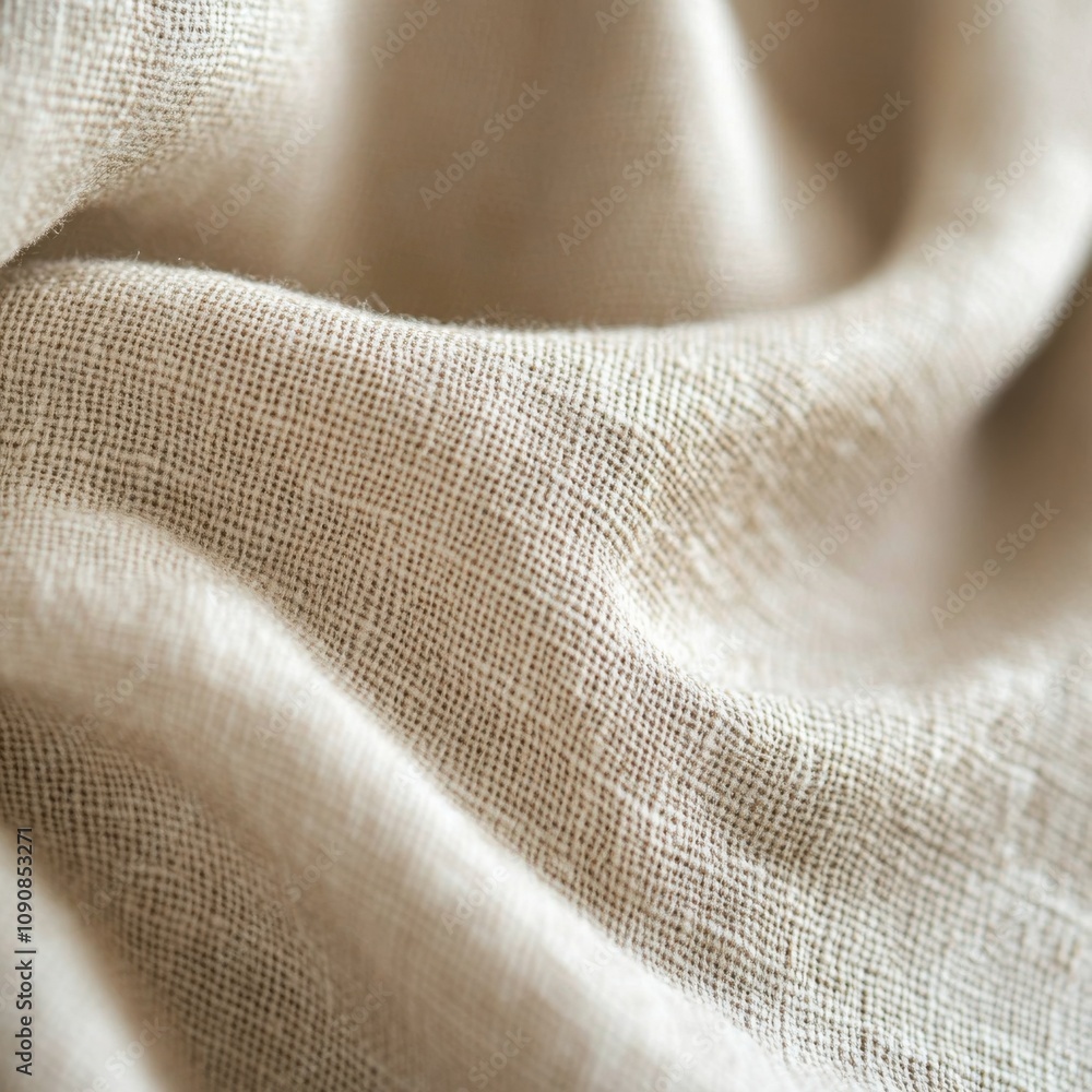Poster soft linen fabric drapes gracefully, showcasing a minimalist texture perfect for various design appl
