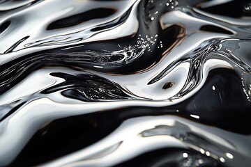 Abstract background with a liquid silver metallic texture