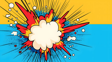 Pop art cartoon comic explosion background 