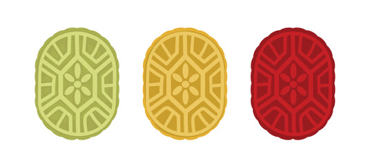 Red green yellow turtle cake kue tok  chinese new year