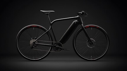 Fototapeta premium Sleek Black Electric Bicycle Design Modern Technology