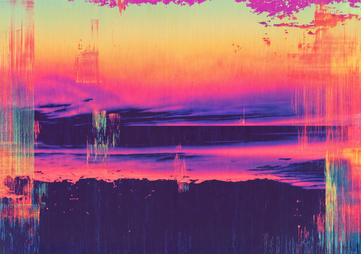Abstract melted signal grunchy glitched, background