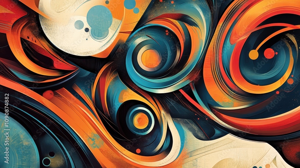 Aufkleber a vibrant abstract design featuring swirling lines and dynamic colors in a captivating arrangement