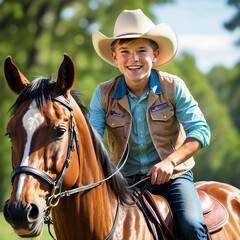 Obraz premium Lone Ranger: The Adventures of a Cowboy Kid and His Horse