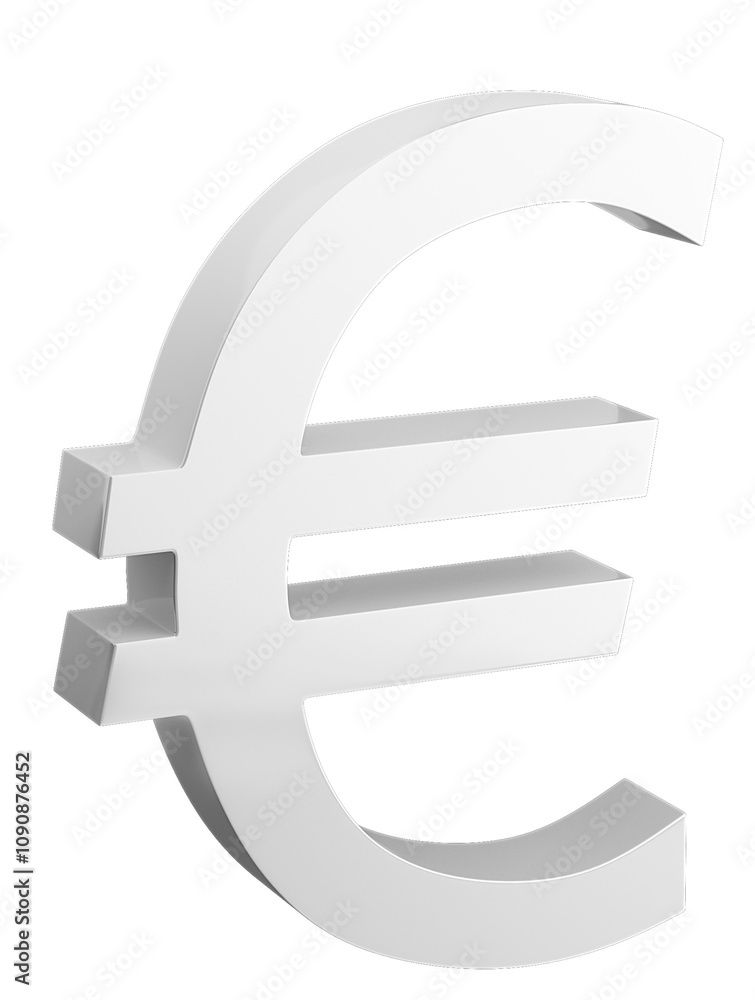 Aufkleber a 3d rendering of a euro symbol with a clean, minimalistic design. isolated on a white background, i