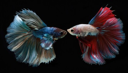 Fototapeta premium Colorful Big fin Siamese fighting fish 