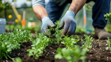 Fototapeta premium Community gardening for veterans, creating spaces for growth and connection