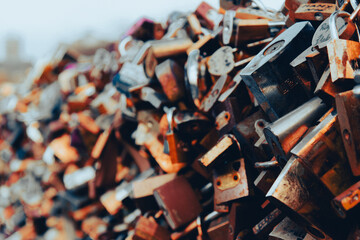 love locks, Paris, France, romantic