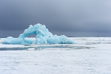 Blue Iceberg, Bjornsundet, Hinlopen Strait, Spitsbergen Island, Svalbard Archipelago, Norway