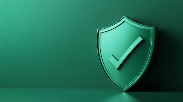 Green shield with a checkmark symbolizing security and trust